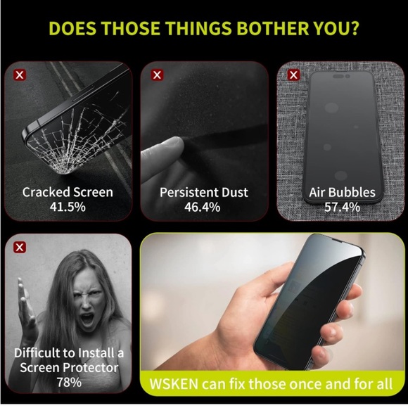 New WSKEN Privacy Screen Protector for iPhone 14 Pro 6.1 inch - Picture 5 of 5